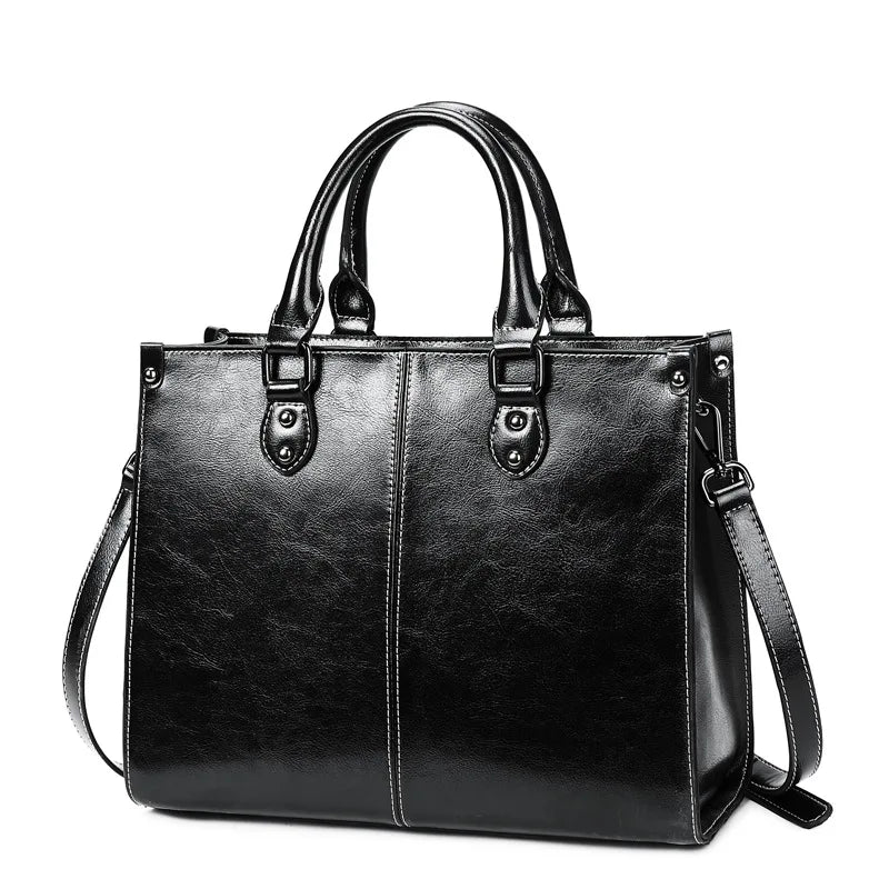 Women's Leather Shoulder Tote Bag