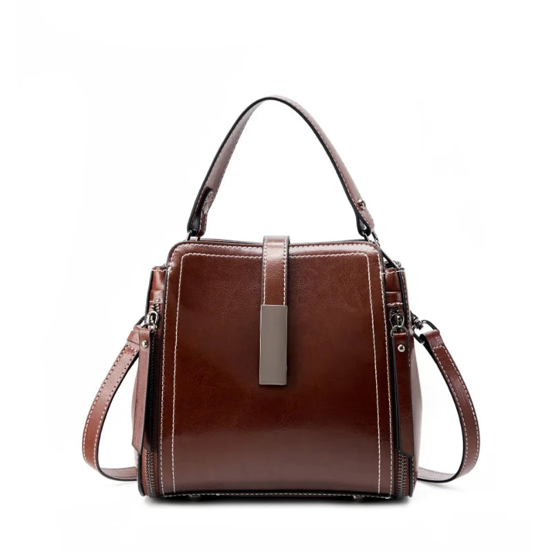 BURMINSA Vintage Leather Doctor Bag – Crossbody Satchel