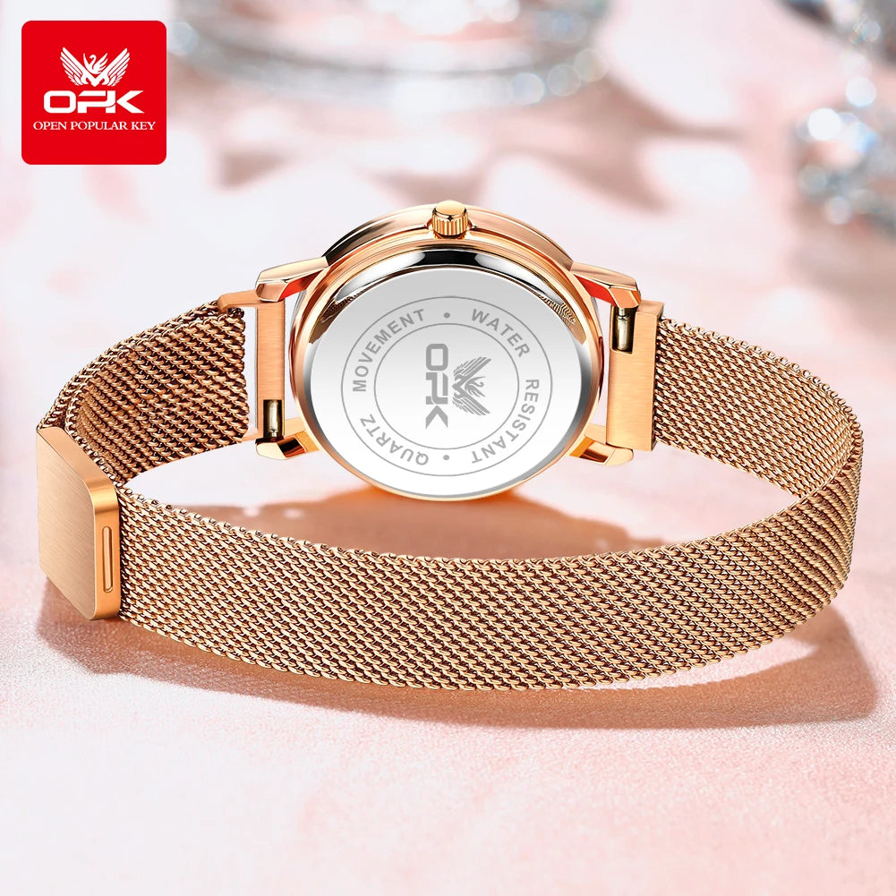 OPK 8115 Simple Fashion Watch – Mesh Strap Waterproof