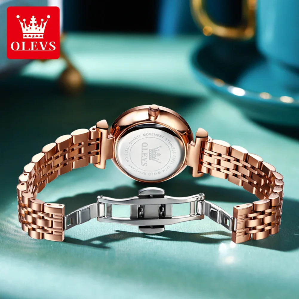 OLEVS Rhombic Mirror Watch – Elegant Quartz Waterproof
