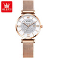 OLEVS 6892 Zircon Mesh Watch – Stainless Steel Luminous