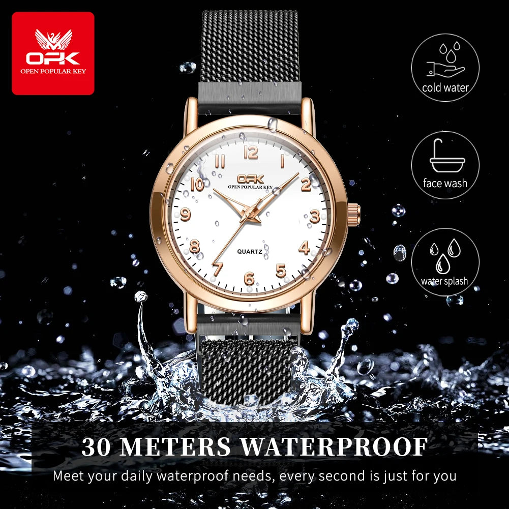 OPK 8115 Simple Fashion Watch – Mesh Strap Waterproof