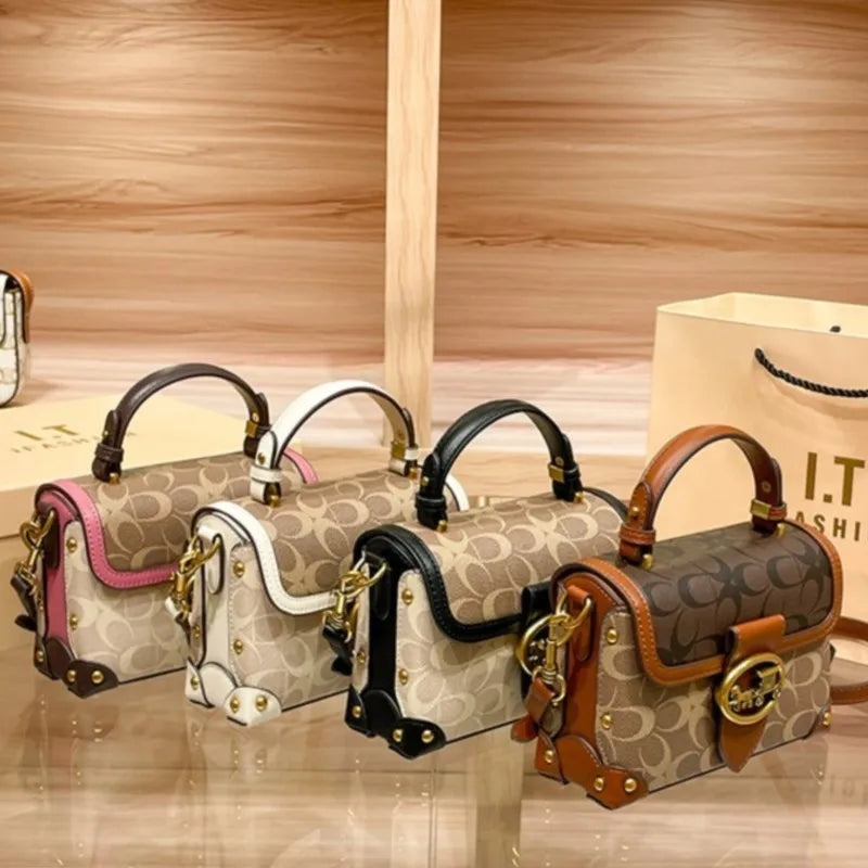 Minimalist Contrast Box Bag – Chic Crossbody Handbag