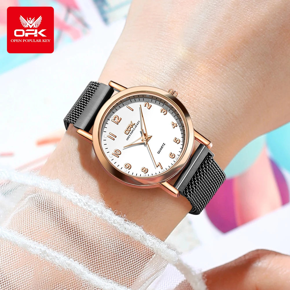 OPK 8115 Simple Fashion Watch – Mesh Strap Waterproof