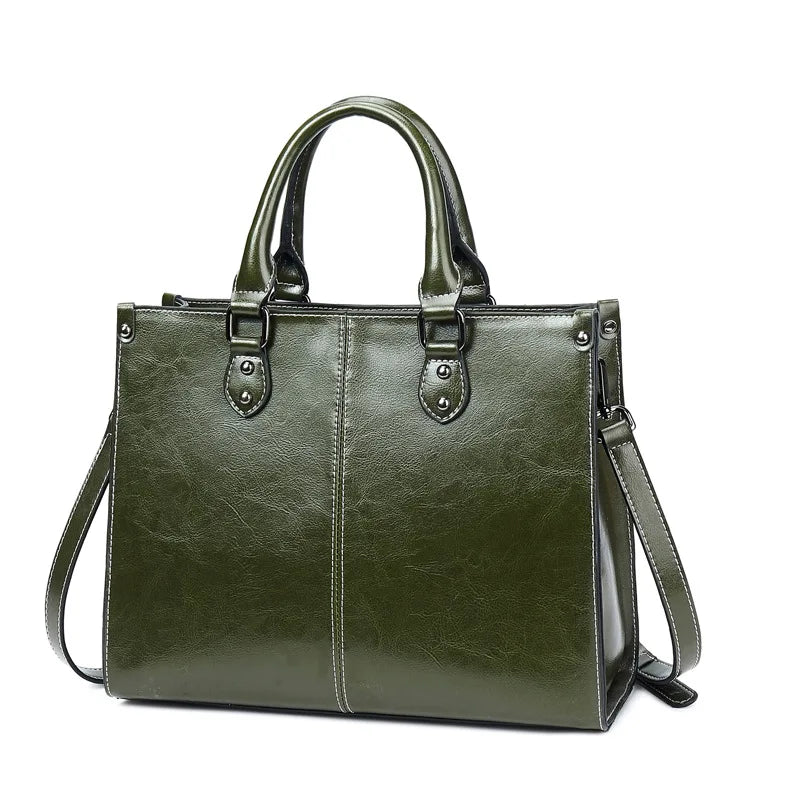 Women's Leather Shoulder Tote Bag