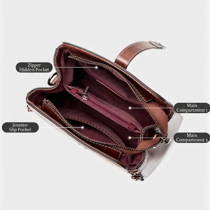 BURMINSA Vintage Leather Doctor Bag – Crossbody Satchel