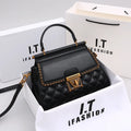 Diamond Grid Square Bag – Light Luxury Shoulder Crossbody