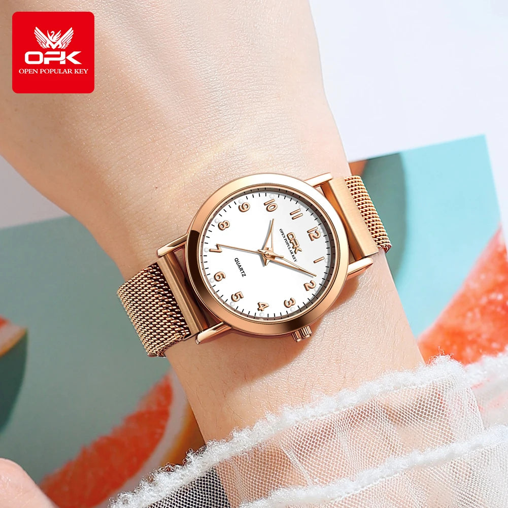 OPK 8115 Simple Fashion Watch – Mesh Strap Waterproof