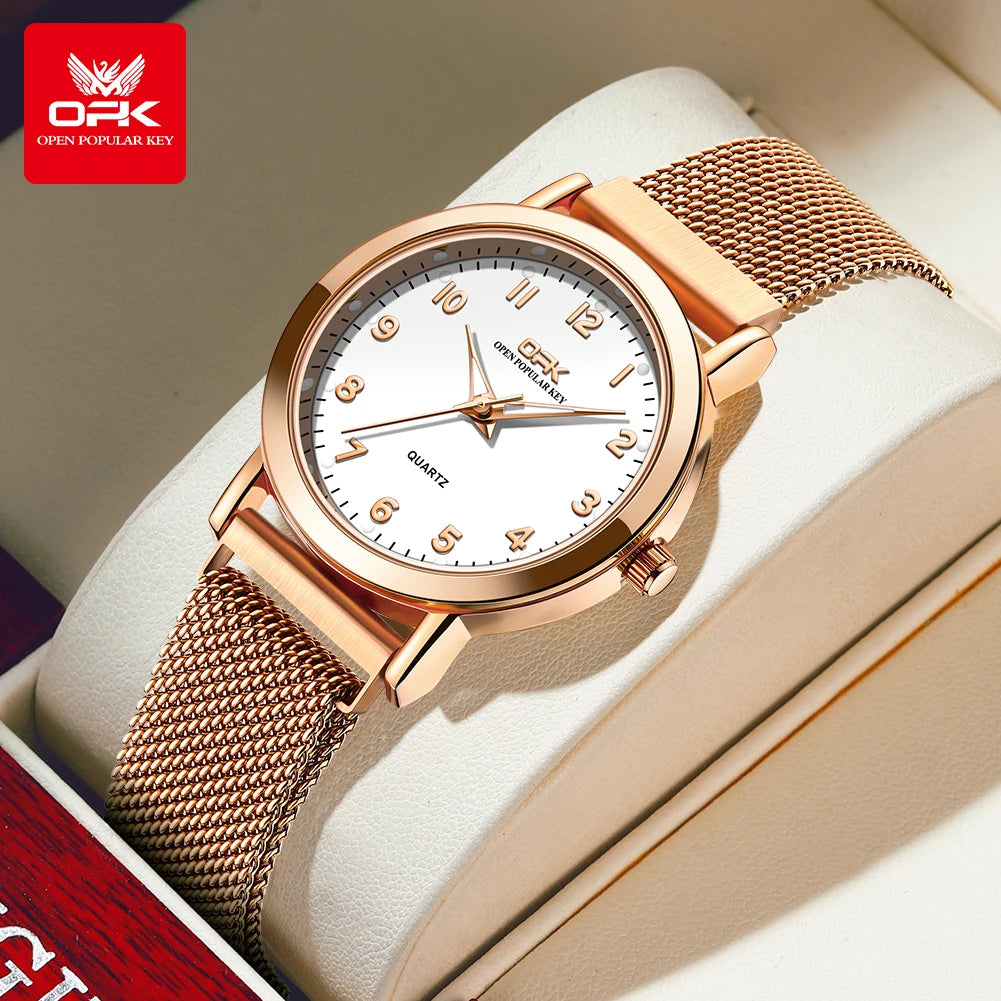 OPK 8115 Simple Fashion Watch – Mesh Strap Waterproof