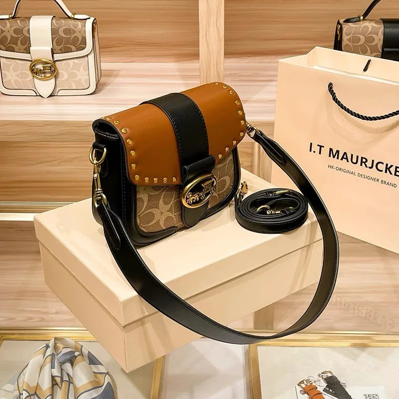Minimalist Contrast Box Bag – Chic Crossbody Handbag