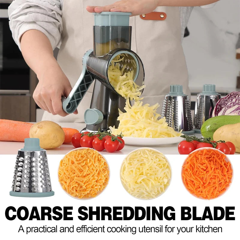 3-in-1 Rotary Cheese Grater & Vegetable Shredder