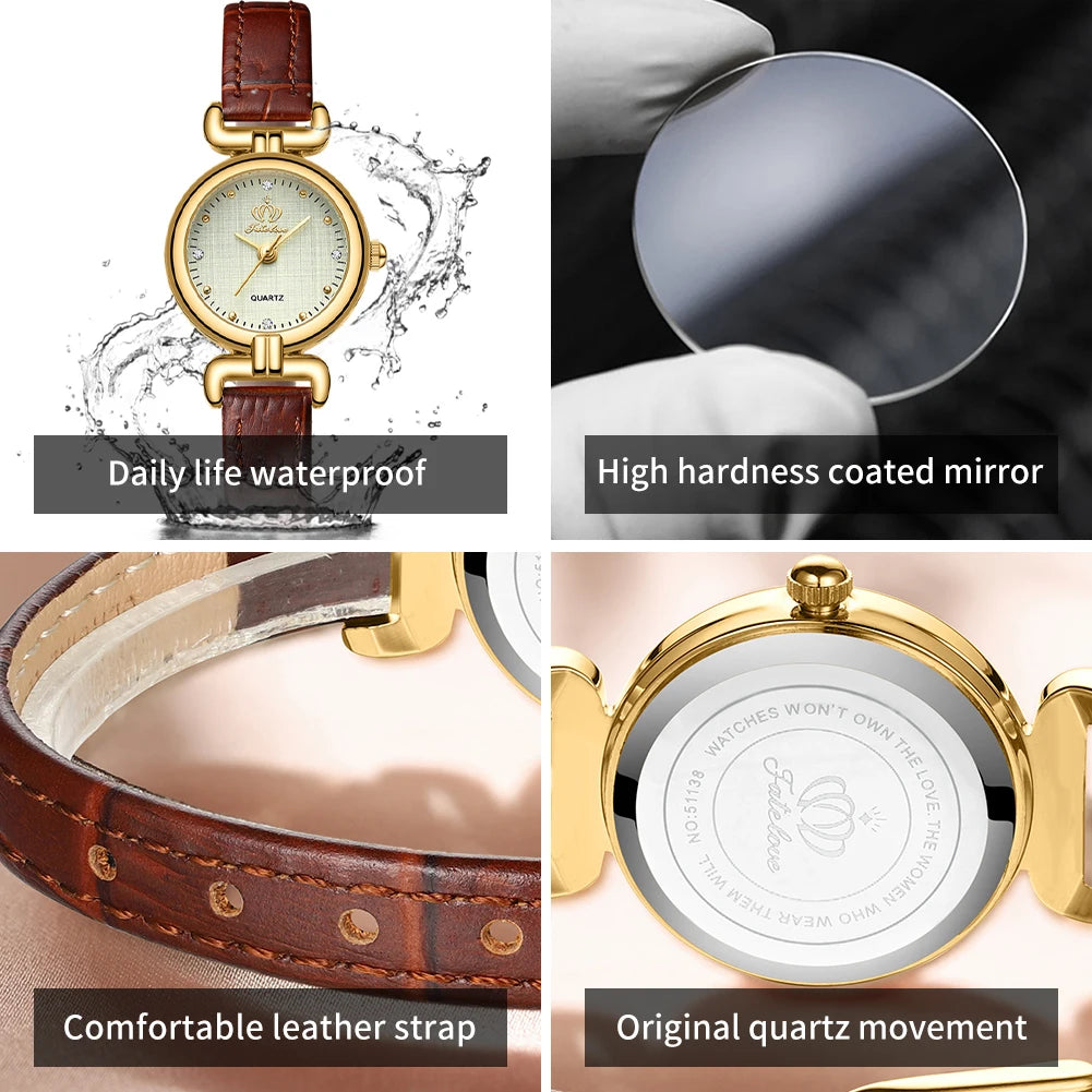 FATELOVE 905 Elegant Quartz Watch – Waterproof with Box