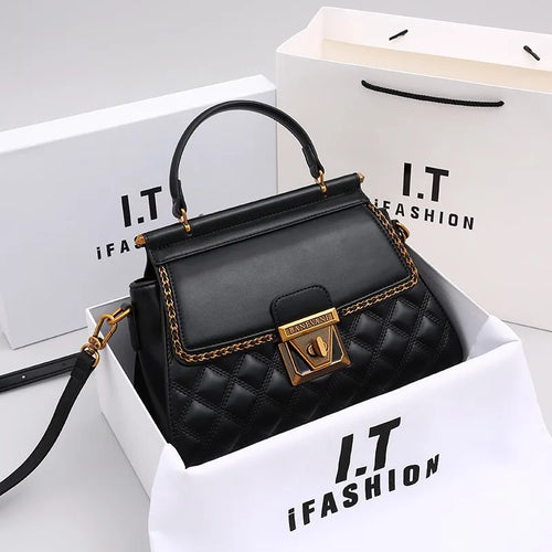 Diamond Grid Square Bag – Light Luxury Shoulder Crossbody