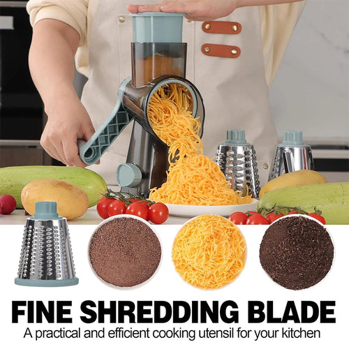 3-in-1 Rotary Cheese Grater & Vegetable Shredder