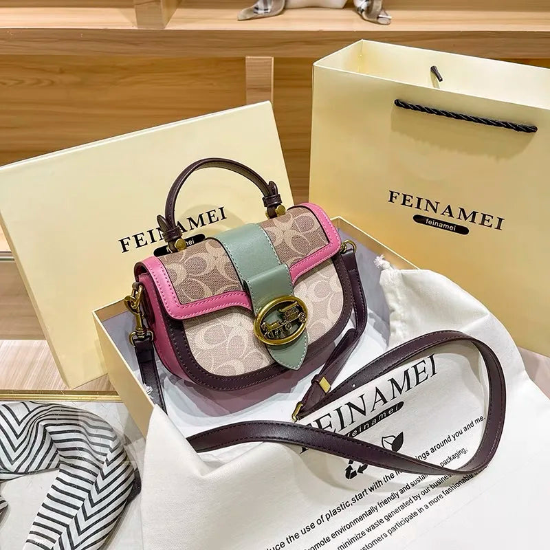 Minimalist Contrast Box Bag – Chic Crossbody Handbag