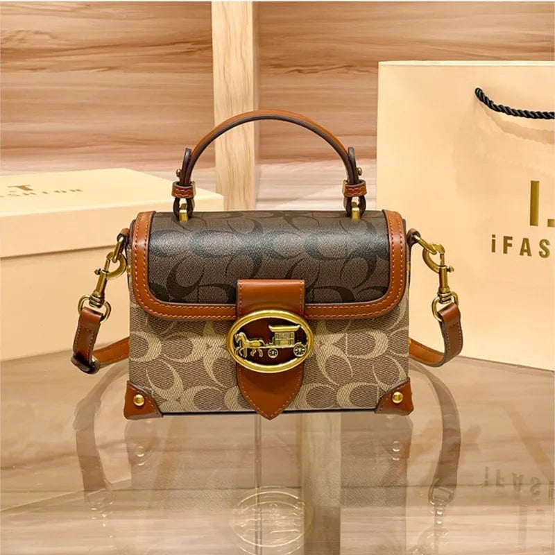 Minimalist Contrast Box Bag – Chic Crossbody Handbag