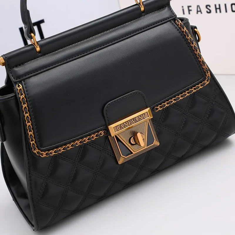 Diamond Grid Square Bag – Light Luxury Shoulder Crossbody