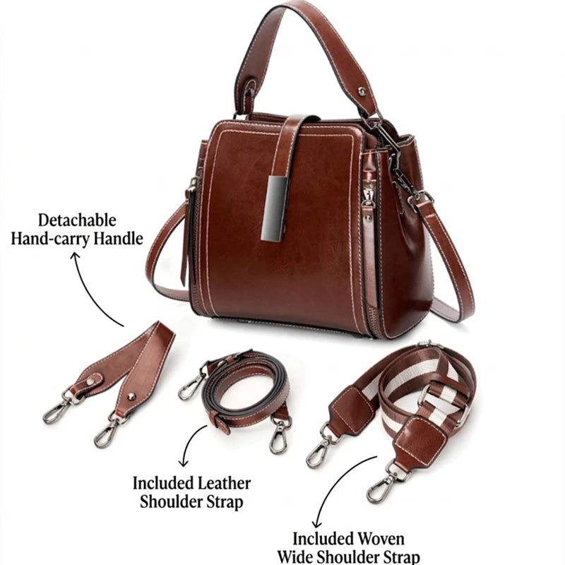 BURMINSA Vintage Leather Doctor Bag – Crossbody Satchel