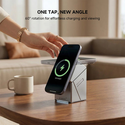 Using the foldable wireless charging stand